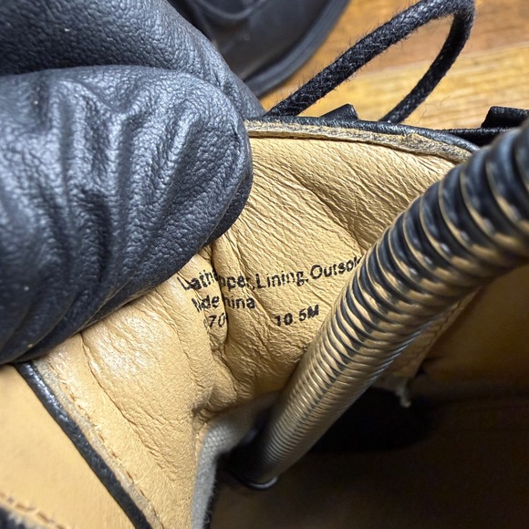 Brass Boot Walking Gloves Mens Black Leather Square Toe Dress Shoes 10.5 M